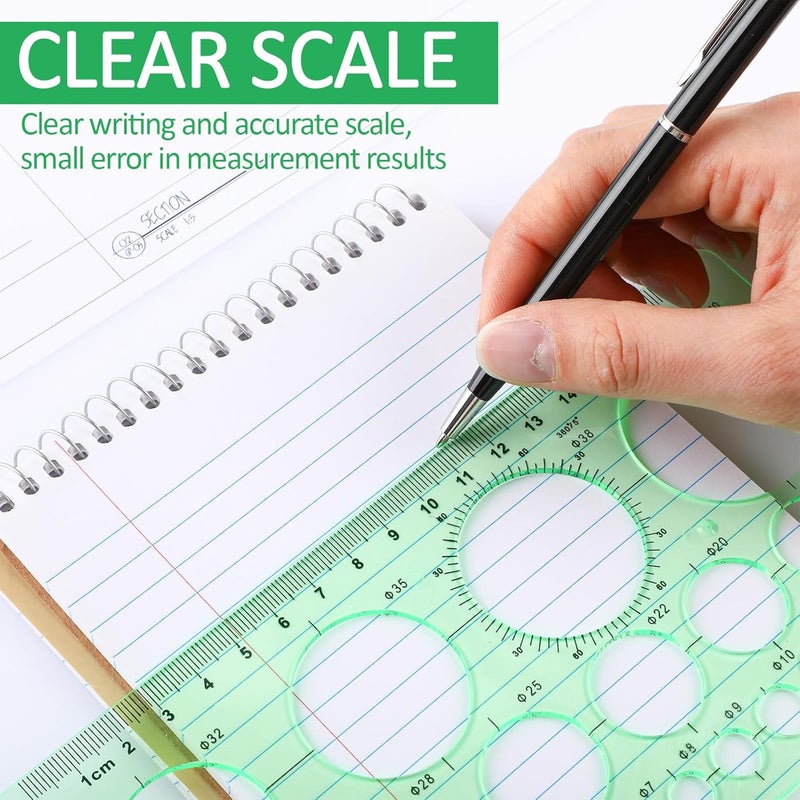 ForraFun 5 Pack Circle Template Circle Round Stencil Templates for Drafting Drawing Stencils Drafting Tools for Office and School Building Formwork Drawings Templates, Large and Small Size - Image 5